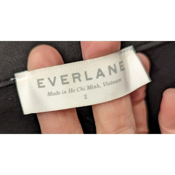 Everlane Black Side Zipper Elastic Waist Flat Front Pants Size 2 - Picture 5 of 5